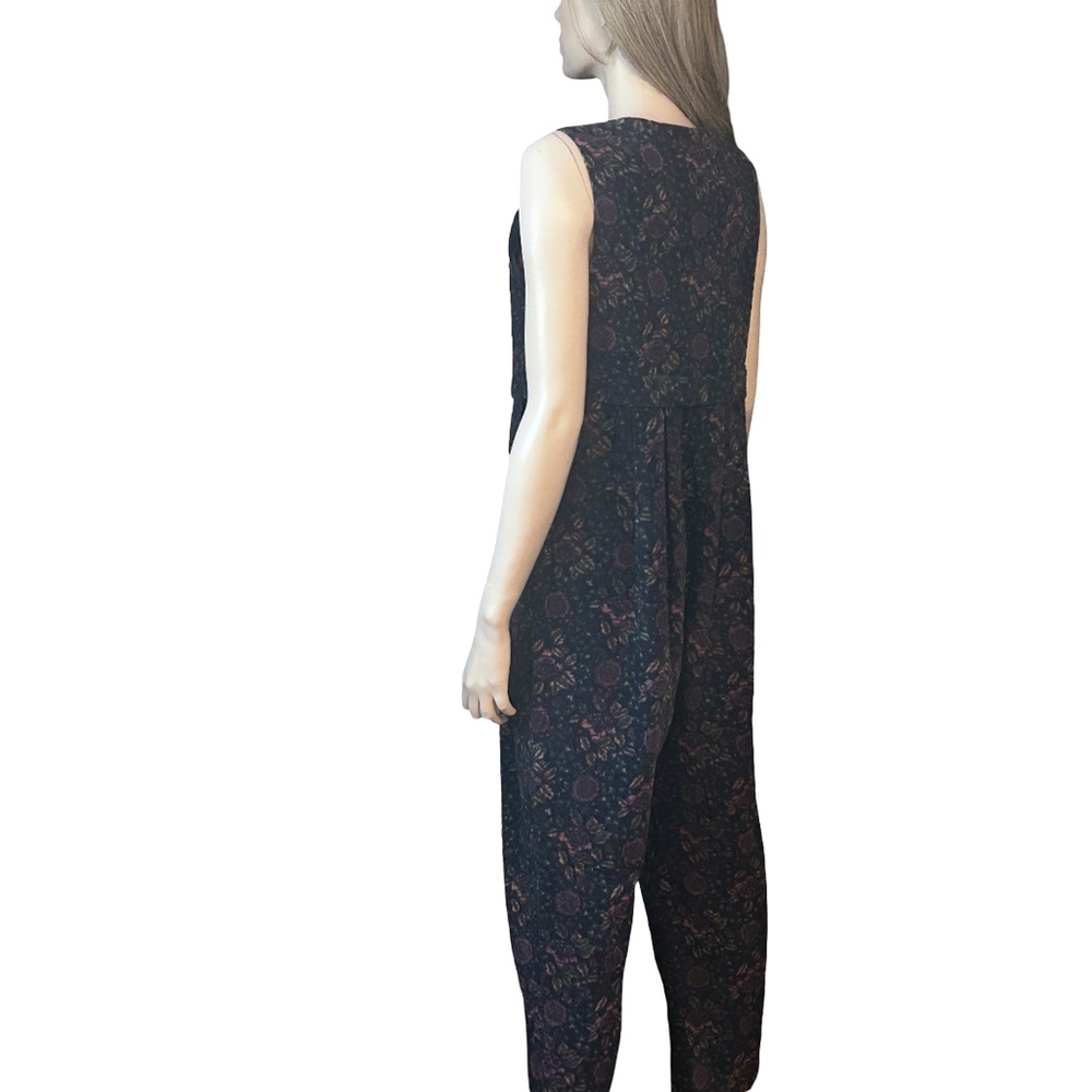 Vintage 80s Laura Ashley Prairie Jumpsuit Romper Playsuit Floral Jumper Corduroy - Picture 6 of 16